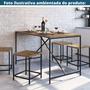 Imagem de Kit 2 Banquetas Baixas Industrial Steel Quadra Artesano 45 cm (altura) MDP Vermont Aço Preto Fosco