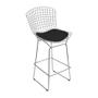 Imagem de Kit 2 Banquetas Bertoia Cromada D80 com Assento Sintético Preto