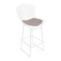 Imagem de Kit 2 Banquetas Bistrô Bertoia Branca D60 com Assento Bege