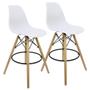 Imagem de Kit 2 Banquetas Charles Eames Eiffel Wood Design Base Fixa