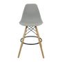 Imagem de Kit 2 Banquetas Charles Eames Eiffel Wood Design Base Fixa Madeira - Cinza