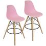 Imagem de Kit 2 Banquetas Charles Eames Eiffel Wood Design Base Fixa Madeira