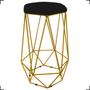 Imagem de Kit 2 Banquetas Decorativas Para Sala Hexagonal Aramado Base Bronze/Dourada/Preta Suede Cores - Clique E Decore