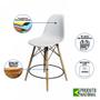 Imagem de Kit 2 Banquetas Eames Eiffel de Madeira Assento Branco