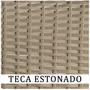 Imagem de Kit 2 Banquetas Havaí em Fibra Sintética Artesanal  para Área de Churrasco - Teca Estonado