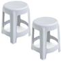 Imagem de Kit 2 Banquetas Rattan Branca Plástica Premium Arqplast