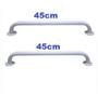 Imagem de Kit 2 Barra De Apoio Reforçada Metal Grosso 45cm Banheiro Idoso Deficiente