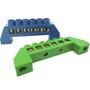 Imagem de Kit 2 Barramentos 1 Neutro 1 Terra Universal Borne Terminal Barra com 6 Furos