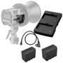 Imagem de Kit 2 Baterias F970 Para Colbor Cl60 Com Suporte + Cabo Usb-c