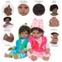 Imagem de Kit 2 Bebê Reborn Casal Gêmeos Girafinha Sapinho Pode Banho