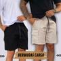 Imagem de Kit 2 Bermuda Cargo Masculina Curta Streetwear casual Short Sarja Bolsos Laterais