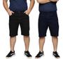 Imagem de Kit 2 Bermuda Jeans Tradicional Masculina Slim Plus Size Premium Algodão