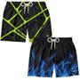 Imagem de Kit 2 Bermuda Masculina Estilosa Estampada Surf Boardshort Verão Moda Casual Fitness Tactel