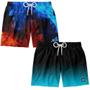 Imagem de Kit 2 Bermuda Masculina Estilosa Estampada Surf Boardshort Verão Moda Casual Fitness Tactel