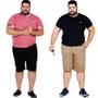 Imagem de Kit 2 Bermudas Masculina Brim Plus Size Esporte Fino Social