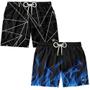 Imagem de Kit 2 Bermudas Masculina Casual Estampada Surf Boardshort Verão Moda Fitness Tactel