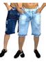 Imagem de Kit 2 bermudas rasgadas verão moda masculina desfiadas