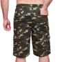 Imagem de Kit 2 Bermudas Sarja Brim Camuflada Masculino Extra Plus Size Cargo 5 Bolsos Elástico  Militar