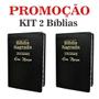 Imagem de Kit 2 Bíblias Sagrada Letra Gigante C/ Harpa - Luxo - PRETA - Tam - 14x21 cm