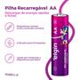 Imagem de Kit 2 Blister 4 Pilha Recarregável Aa Pequena 2700mah Elgin