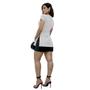 Imagem de Kit 2 Blusa Blusinha Alongada Manga Curta Canelada Botoes