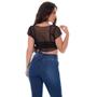 Imagem de Kit 2 Blusa Cropped Tule Frimodas Preto Adulto