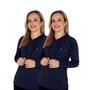 Imagem de Kit 2 Blusa Feminina Com Capuz - Proteção Uv50+ 2 Marinho