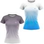 Imagem de Kit 2 Blusa Feminina Fitness Academia Camisa Caminhada Degrade Camiseta Treino Proteção UV50