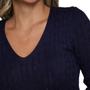 Imagem de Kit 2 Blusa Feminina Modal Tricot Traças Sueter Casual Frio