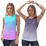 Imagem de Kit 2 Blusa Feminina Regata Musculação Caminhada Fitness Térmica Slim