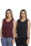 Imagem de Kit 2 Blusa Regata Amanda Block Lisa Basica sem Manga com Gola Redonda