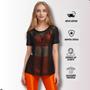 Imagem de Kit 2 Blusa Tule Feminina Academia Blusinha Verão Moda Fitness Transparente