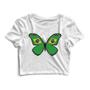 Imagem de Kit 2 Blusas Blusinha Cropped Tshirt Camiseta Feminina Brasil Borboleta Bola