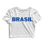 Imagem de Kit 2 Blusas Blusinha Cropped Tshirt Camiseta Feminina Brasil Coração