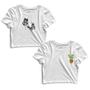 Imagem de Kit 2 Blusas Cropped Tshirt Feminina Borboleta e Cacto