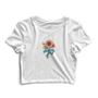 Imagem de Kit 2 Blusas Cropped Tshirt Feminina Flores e Coração Girl Power