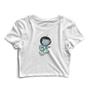 Imagem de Kit 2 Blusas Cropped Tshirt Feminina Gato Astronauta e Capacete Espacial