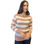 Imagem de Kit 2 Blusas Feminina Tricot Sueter Listrados Moda Inverno