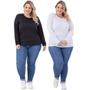 Imagem de Kit 2 blusas térmicas apeluciadas feminina plus size 503.k2