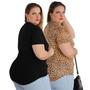 Imagem de Kit 2 Blusinhas Feminina Plus Size Mullet Blusa Verão Blogueira