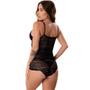 Imagem de Kit 2 Body Feminino De Renda Transparente Decotado Costa Nua Uma Alça Sensual Lingerie Moda Íntima