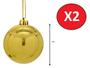 Imagem de Kit 2 Bolas De Natal Lisa Dourada 25cm Decoração Natal