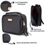 Imagem de Kit 2 Bolsas Femininas Casual Preto Quadrada e Casual Branco Redonda Transversal Alça de Ombro