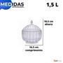 Imagem de Kit 2 Bomboniere Potiche de Acrílico Baleiro Transparente C/ Tampa Decorativo Doces