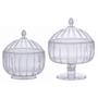 Imagem de Kit 2 Bomboniere Potiche de Acrílico Baleiro Transparente C/ Tampa Decorativo Doces