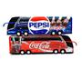 Imagem de Kit 2 Brinquedo Miniatura Ônibus Coca Cola E Pepsi Coleções