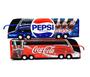 Imagem de Kit 2 Brinquedo Miniatura Ônibus Coca Cola E Pepsi Coleções