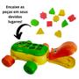 Imagem de Kit 2 brinquedos didáticos educativos para bebê - hipopótamo e relógio com peças de encaixar