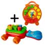 Imagem de Kit 2 brinquedos didáticos educativos para bebê - hipopótamo e relógio com peças de encaixar