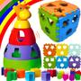 Imagem de Kit 2 Brinquedos Educativo Para 1 Ano Didático Encaixe Bebe Infantil